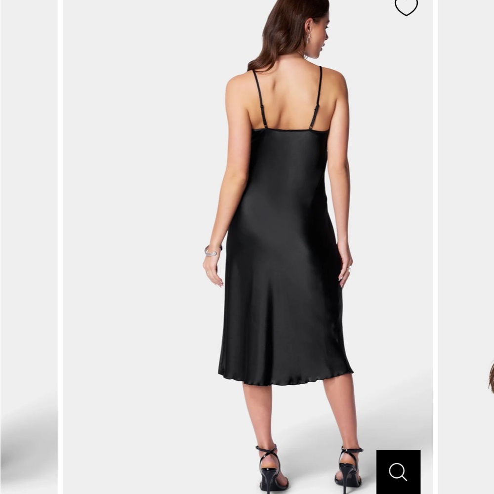 Bebe SATIN COWL NECK SLIP MIDI DRESS - Picture 11 of 14
